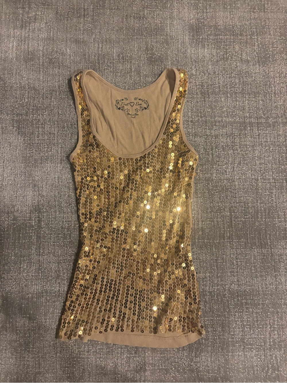 Gold Sequin Tank Top